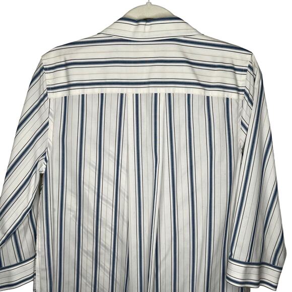 Chico's No-Iron Cotton-Blend Striped Stain Shield Pocket Tunic Size 1 = Medium - Picture 6 of 7